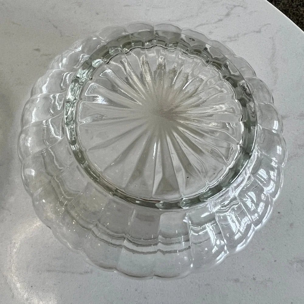 Vtg Art Deco Vanity Jars Clear Glass‎ Celluloid Lids Dresser Box Shabby Chic